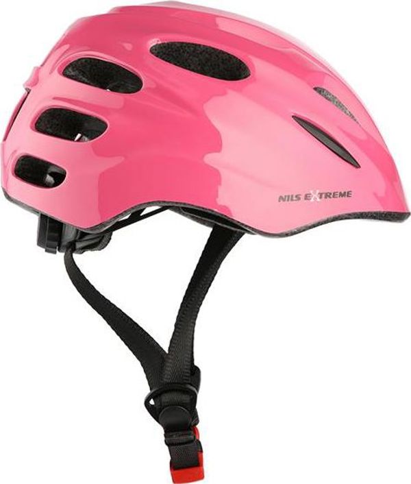 Κράνος Nils Extreme MTW01+H210 ροζ με προστατευτικά μέγεθος XS