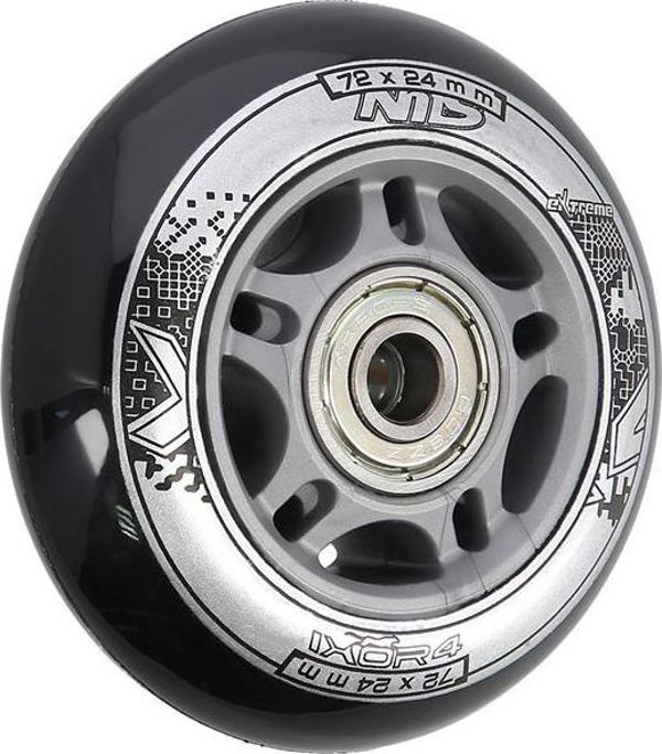Nils Extreme PU 72x24 82A ΜΑΥΡΟ N (4 τεμ.) + ABEC-9 (8 τεμ.) ΣΕΤ Nils Extreme