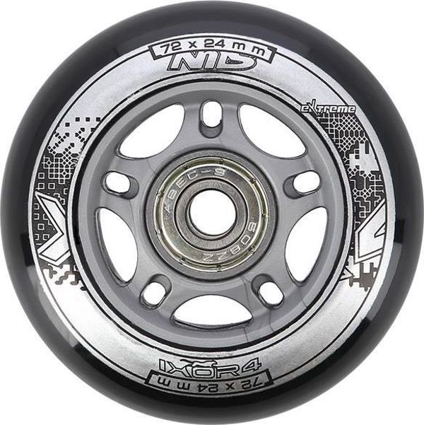 Nils Extreme PU 72x24 82A ΜΑΥΡΟ N (4 τεμ.) + ABEC-9 (8 τεμ.) ΣΕΤ Nils Extreme