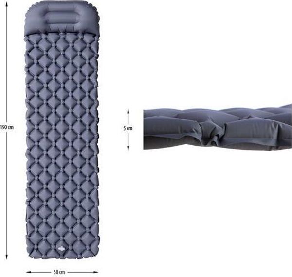 Nils Extreme NC4006 Τουριστικό Στρώμα Camping με Αντλία, Γκρι, 190x60 cm