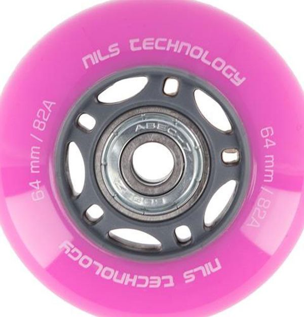 Nils Extreme PU 64x24 82A (4τεμ.) ΡΟΖ + ABEC-7 (8τεμ.) ΣΕΤ NILS EXTREME