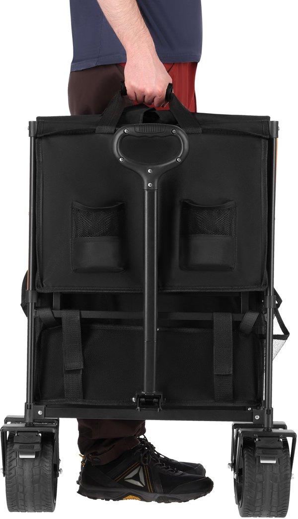 Nils Extreme NC2607 Τουριστικό Καρότσι Μεταφοράς XXL 160L, Μαύρο-Πορτοκαλί