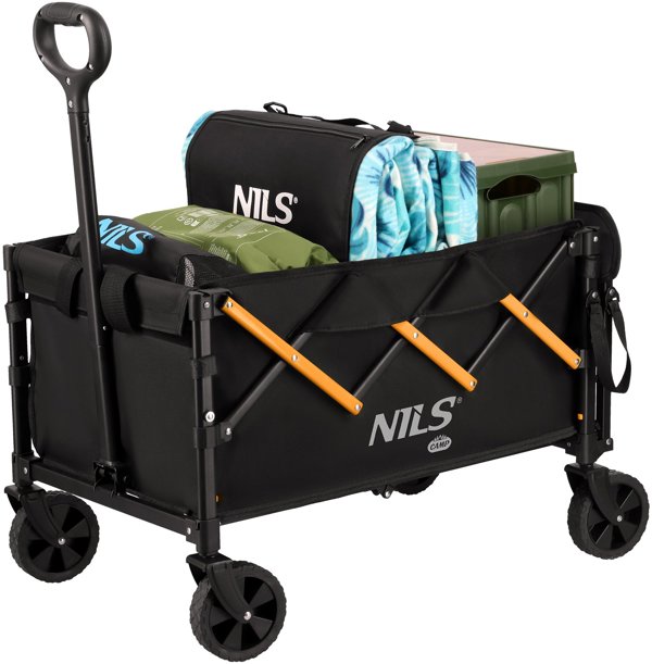 Nils Extreme NC2608 Πτυσσόμενο Τουριστικό Καρότσι Μεταφοράς 100L, Μαύρο-Πορτοκαλί