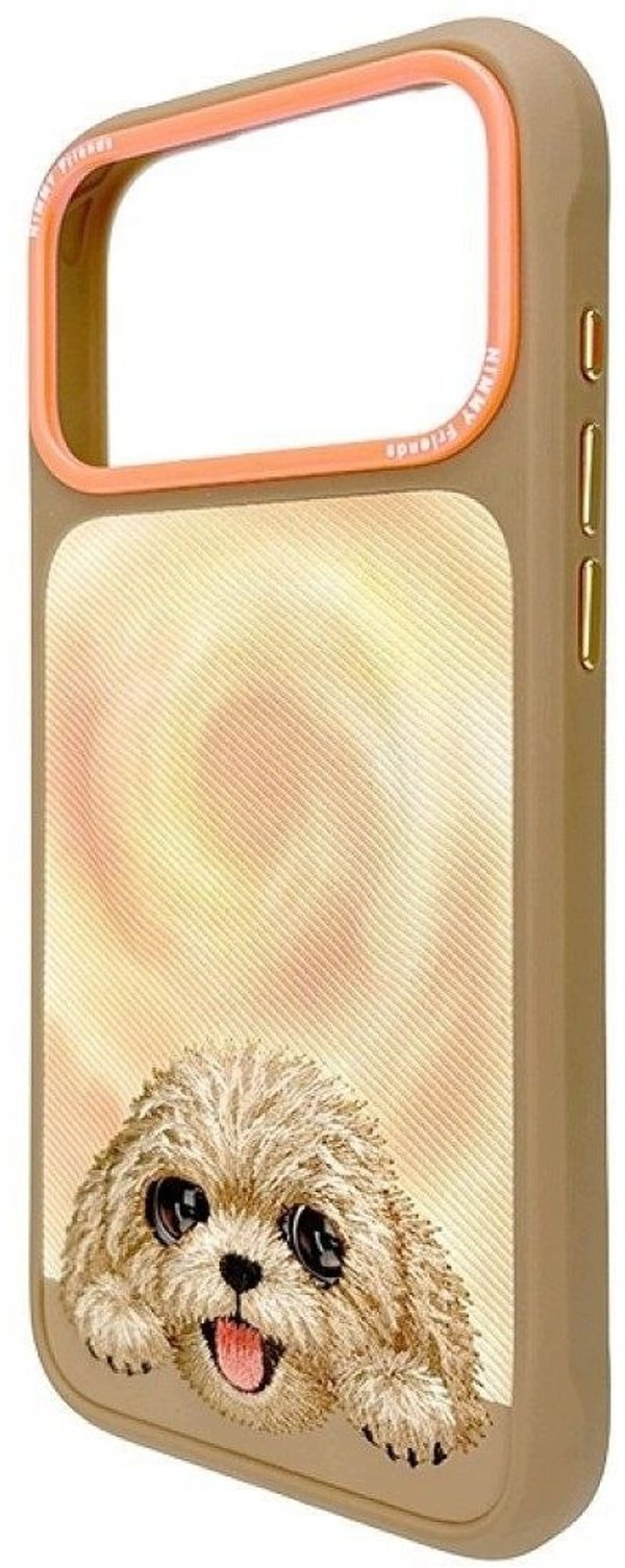 Nimmy Futerał Big Eyed Lying Teddy Poodle kompatybilny z MagSafe do iPhone 18 Pro/17 Pro brązowy