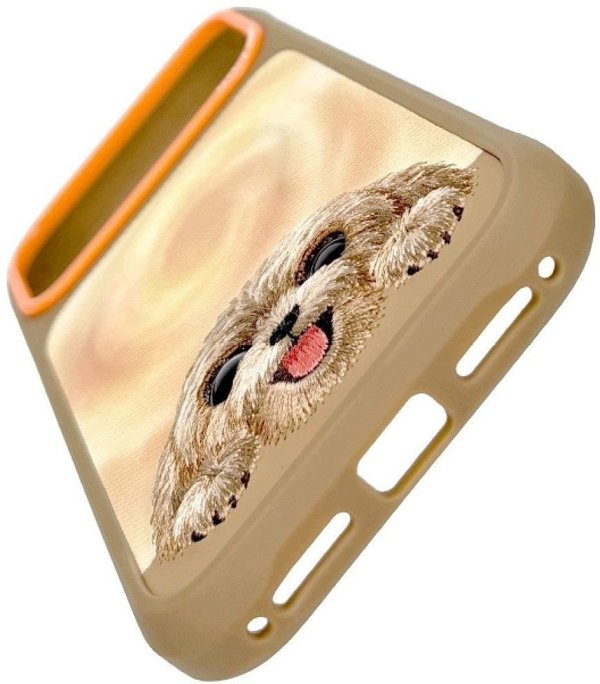Nimmy Futerał Big Eyed Lying Teddy Poodle kompatybilny z MagSafe do iPhone 18 Pro/17 Pro brązowy