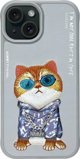 Θήκη Nimmy iPhone 15 6.1" γκρι/γκρι Γυαλιά Cool Cat