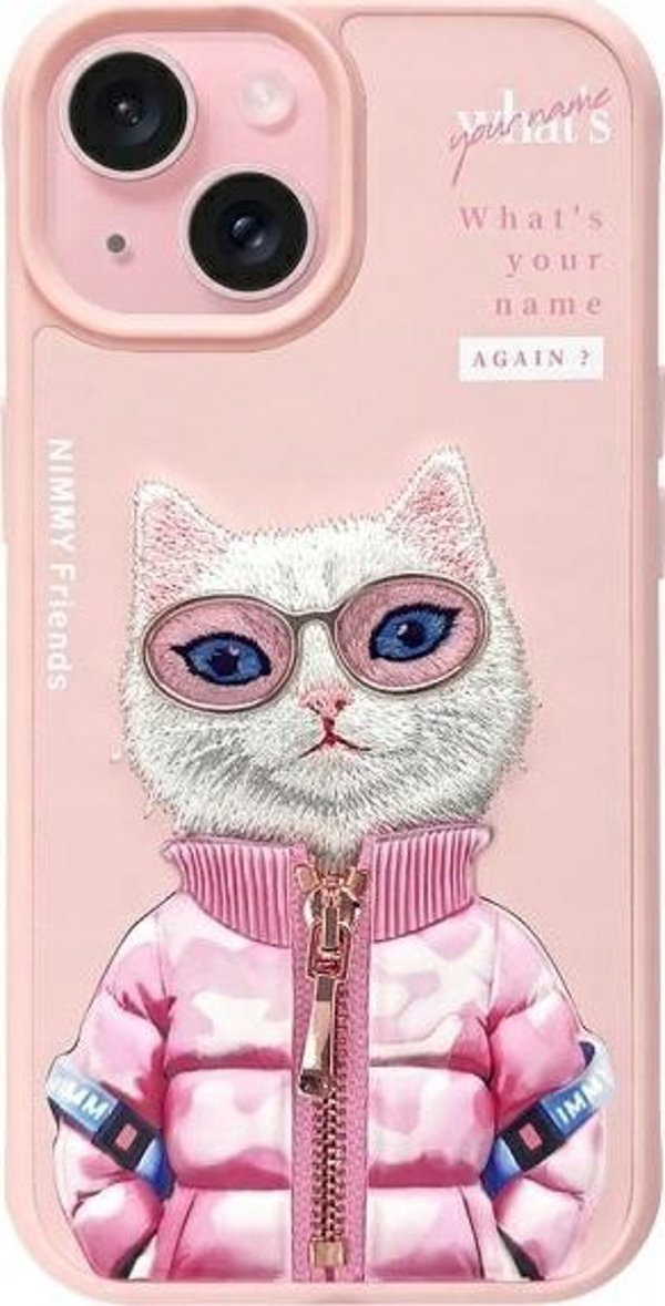 Nimmy iPhone 15 6.1" case pink Cool&Cute 2.0 Cat