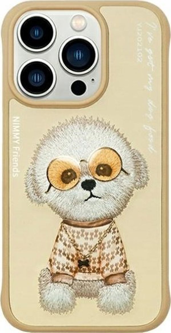 Θήκη Nimmy iPhone 15 Pro 6.1" χακί Γυαλιά Cool Dog