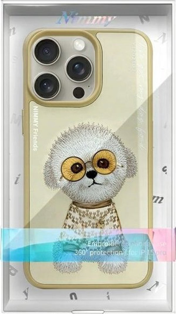 Θήκη Nimmy iPhone 15 Pro 6.1" χακί Γυαλιά Cool Dog