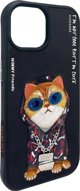 Nimmy θήκη iPhone 15 6.1" μαύρο/μαύρο Γυαλιά Cool Cat