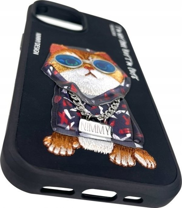 Nimmy θήκη iPhone 15 6.1" μαύρο/μαύρο Γυαλιά Cool Cat