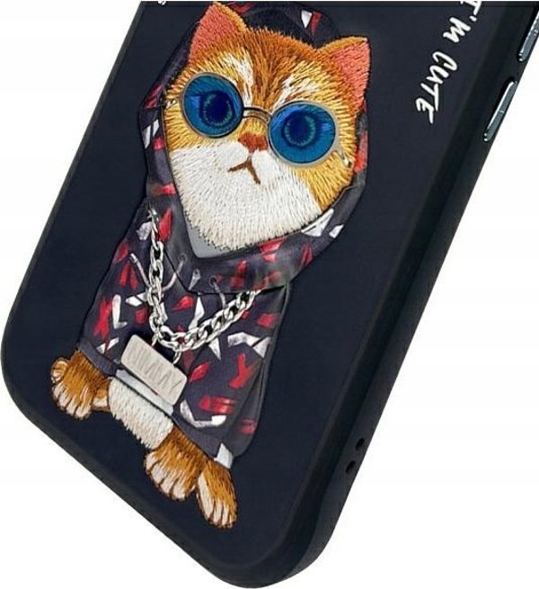 Nimmy θήκη iPhone 15 6.1" μαύρο/μαύρο Γυαλιά Cool Cat