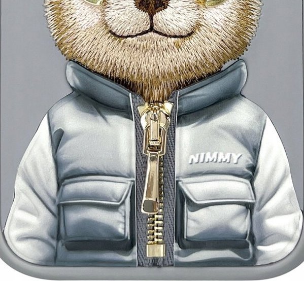 Θήκη Nimmy iPhone 15 Pro Max 6.7" γκρι Cool&Cute 2.0 Bear