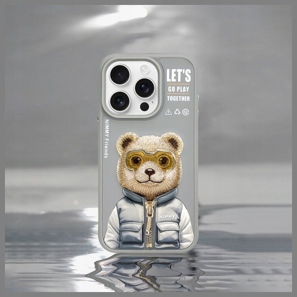 Θήκη Nimmy iPhone 15 Pro 6.1" γκρι Cool&Cute 2.0 Bear