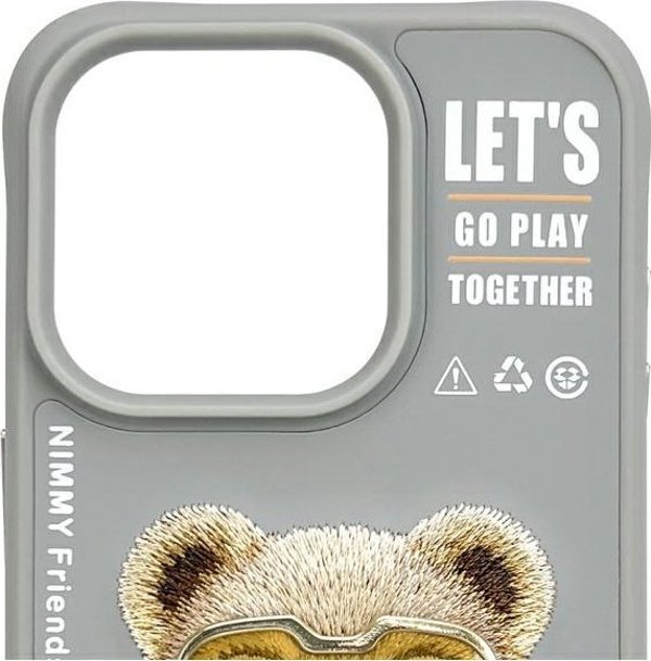 Θήκη Nimmy iPhone 15 Pro 6.1" γκρι Cool&Cute 2.0 Bear