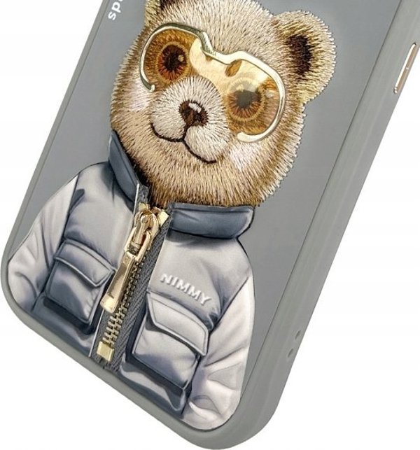 Θήκη Nimmy iPhone 15 Pro 6.1" γκρι Cool&Cute 2.0 Bear