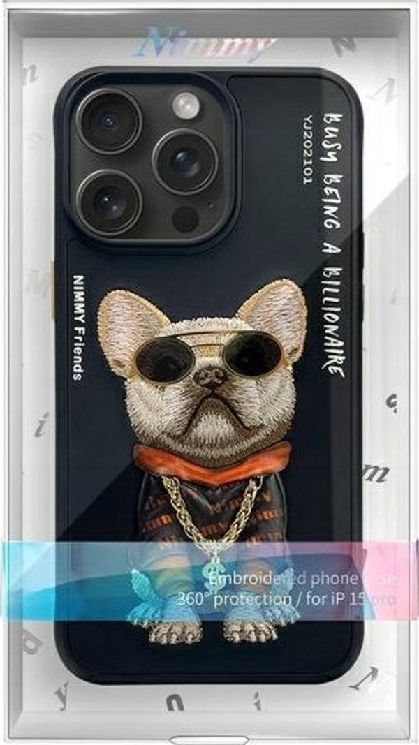 Θήκη Nimmy iPhone 15 Pro 6.1" Μαύρα Γυαλιά Cool Dog
