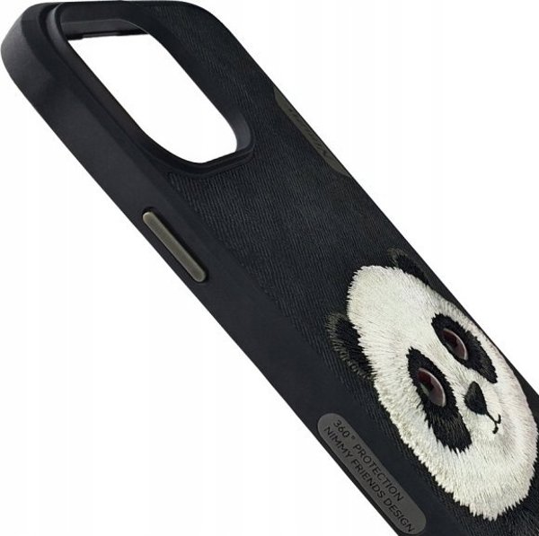 Nimmy θήκη iPhone 15 Pro 6.1" μαύρο/μαύρο Big Eyed Pet 2.0 Panda