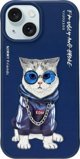 Θήκη Nimmy iPhone 15 6.1" μπλε/μπλε Γυαλιά Cool Cat