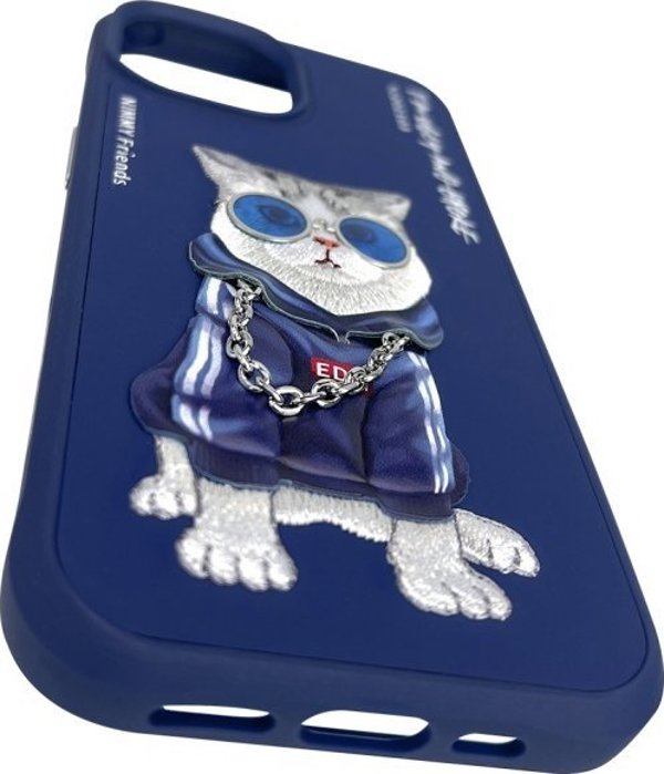 Θήκη Nimmy iPhone 15 6.1" μπλε/μπλε Γυαλιά Cool Cat