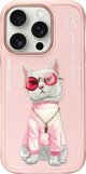 Nimmy iPhone 16 Pro 6.3" Θήκη Ροζ Γυαλιά Cool Cat