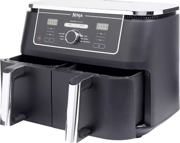Ninja Foodi MAX dviejų zonų gruzdintuvė AF400EU, 9,5 l, Juoda