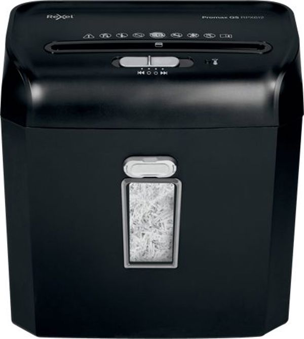 Καταστροφέας Εγγράφων Rexel Promax QS RPX612, Cross-Cut P-4, 6 Φύλλα, 12L, Τεμαχίζει Συνδετήρες & Πιστωτικές Κάρτες