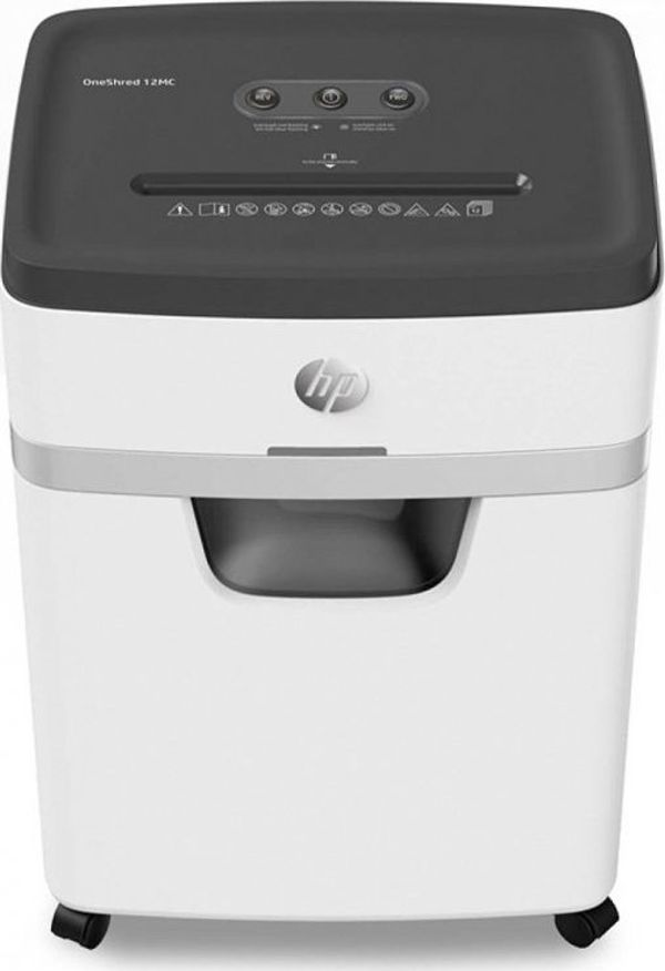 HP OneShred 12MC Καταστροφέας Εγγράφων P-5, Τεμαχισμός 12 Φύλλων, 2x15mm, Λευκό