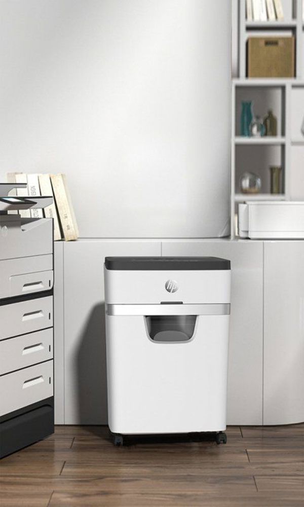 HP OneShred 12MC Καταστροφέας Εγγράφων P-5, Τεμαχισμός 12 Φύλλων, 2x15mm, Λευκό