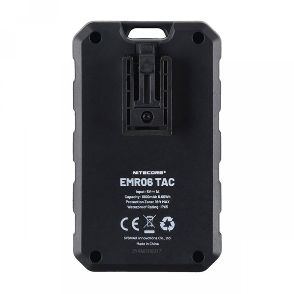 Nitecore EMR06TAC Φορητός Απωθητής Κουνουπιών, Μαύρο Χρώμα