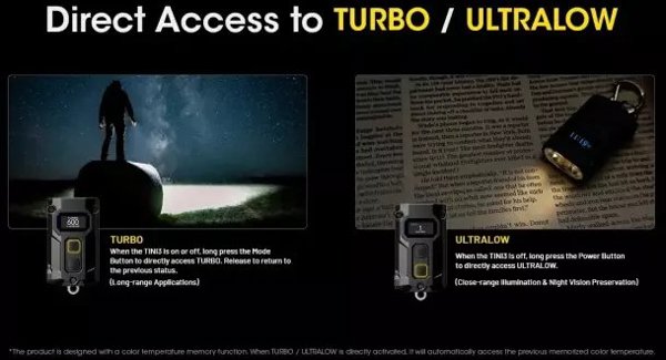 Nitecore TINI3 Επαναφορτιζόμενος Φακός Μπρελόκ 600 Lumens Γκρι