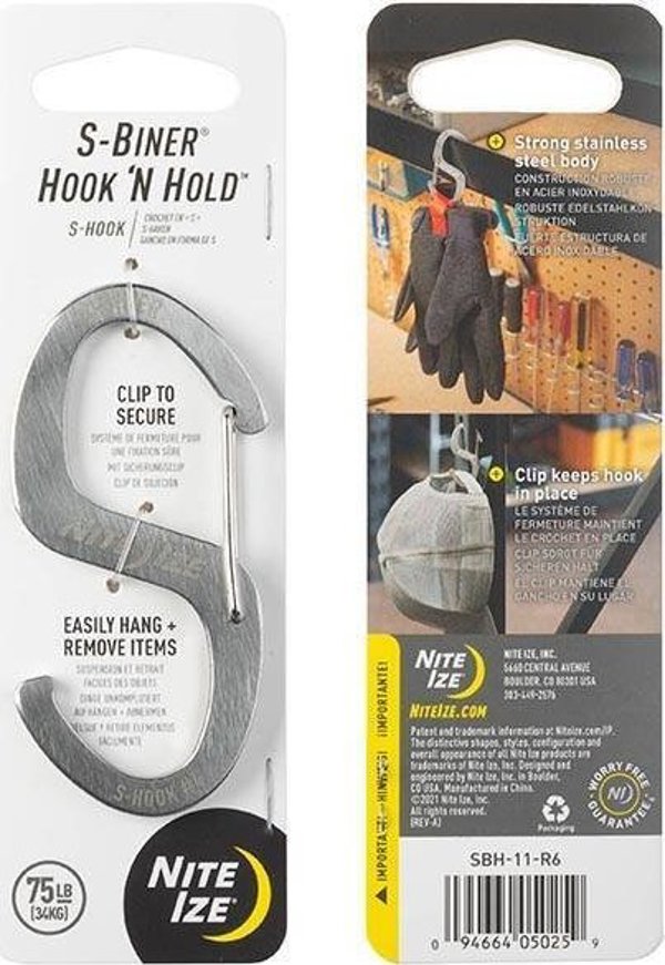 NiteIze S-Biner Hook 'N Hold - Γάντζος με Καραμπίνερ Πολλαπλών Χρήσεων
