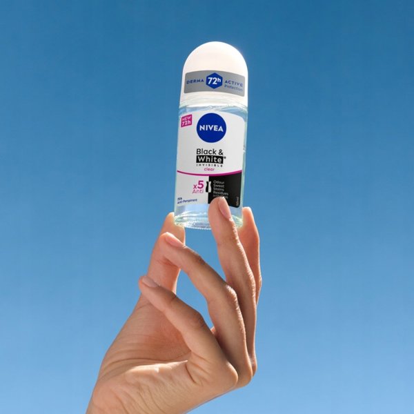 NIVEA Antyperspirant damski w kulce Black & White Invisible Clear 72H 50 ml
