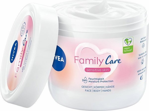 Nivea Family Care Ελαφριά Ενυδατική Κρέμα για Πρόσωπο, Σώμα & Χέρια, για Ευαίσθητο Δέρμα, 450ml