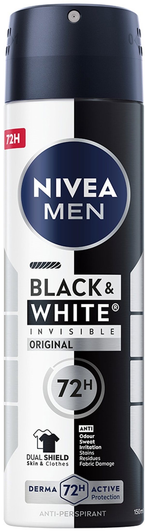 NIVEA MEN Black & White Invisible Αντιιδρωτικό Σπρέι Original 150ml