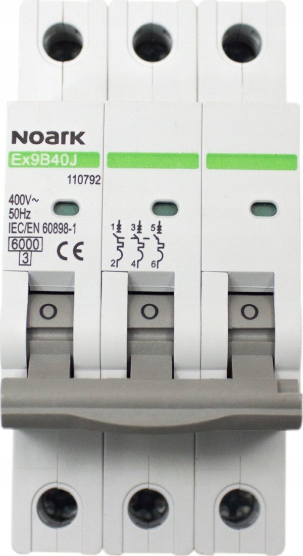 Noark Διακόπτης υπερεντάσεων 110748 6kA ΤΥΠΟΣ B 20A 3-BIEG EX9B40J 3P B20
