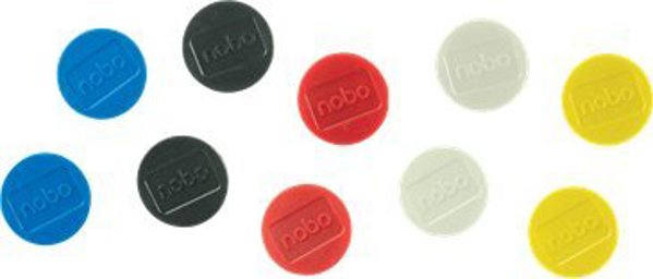Nobo Μαγνήτες Πίνακα 38mm, Πολύχρωμοι, Σετ 10 Τεμαχίων (1915311)