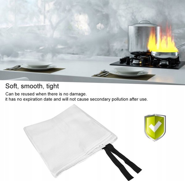 No Fire Πυροσβεστική Κουβέρτα 120x120cm, Υψηλής Αντοχής σε Polybag