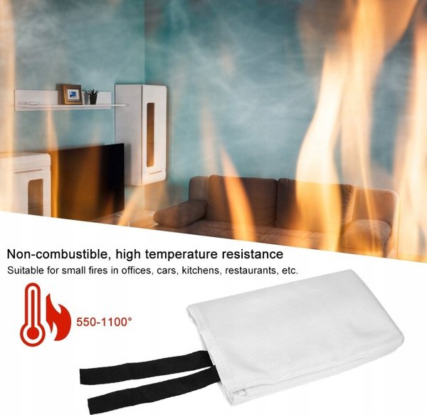 No Fire Πυροσβεστική Κουβέρτα 120x120cm, Υψηλής Αντοχής σε Polybag