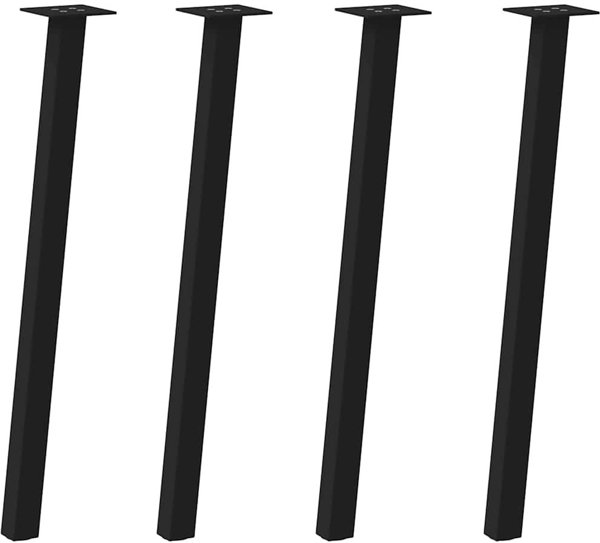 Nogi do stolika kawowego, 4 szt., czarne, 72 cm, stal