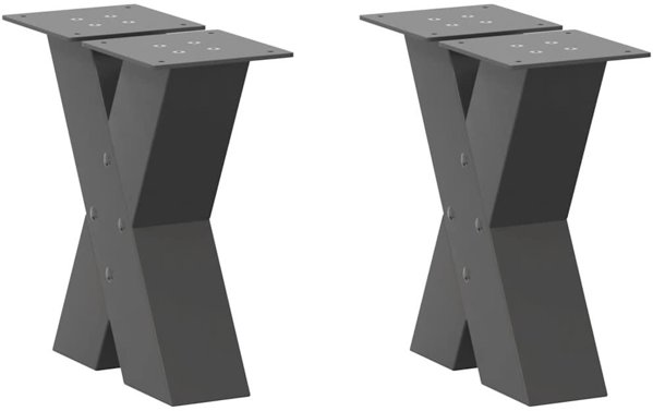 Πόδια Τραπεζιού Καφέ Σχήματος X 2 Τεμ. Ανθρακί 40x(30-31) cm Ατσάλι