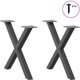 vidaXL Πόδια Τραπεζιού Καφέ σε Σχήμα Χ 2 Τεμάχια, Χάλυβας, Ανθρακί, 60x(42-43) εκ.