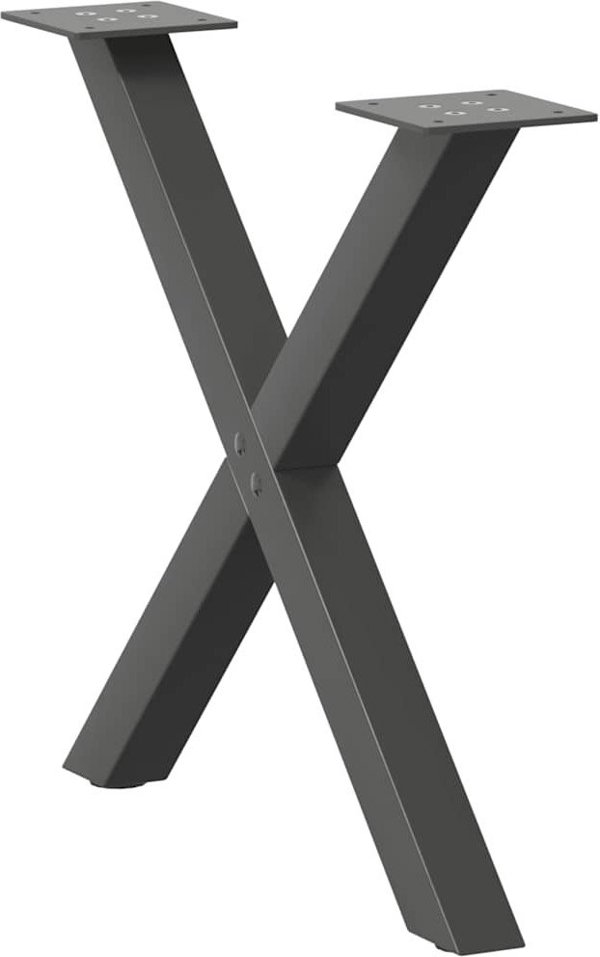 vidaXL Πόδια Τραπεζιού Καφέ σε Σχήμα Χ 2 Τεμάχια, Χάλυβας, Ανθρακί, 60x(42-43) εκ.