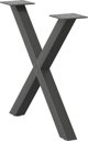 vidaXL Πόδια Τραπεζιού Καφέ σε Σχήμα Χ 2 Τεμάχια, Χάλυβας, Ανθρακί, 60x(42-43) εκ.