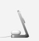 NOMAD Stand One - ασύρματος φορτιστής Qi 25W για δύο συσκευές, συμβατός με MagSafe 4ης γενιάς (ασημί)
