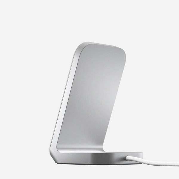 NOMAD Stand One - ασύρματος φορτιστής Qi 25W για δύο συσκευές, συμβατός με MagSafe 4ης γενιάς (ασημί)