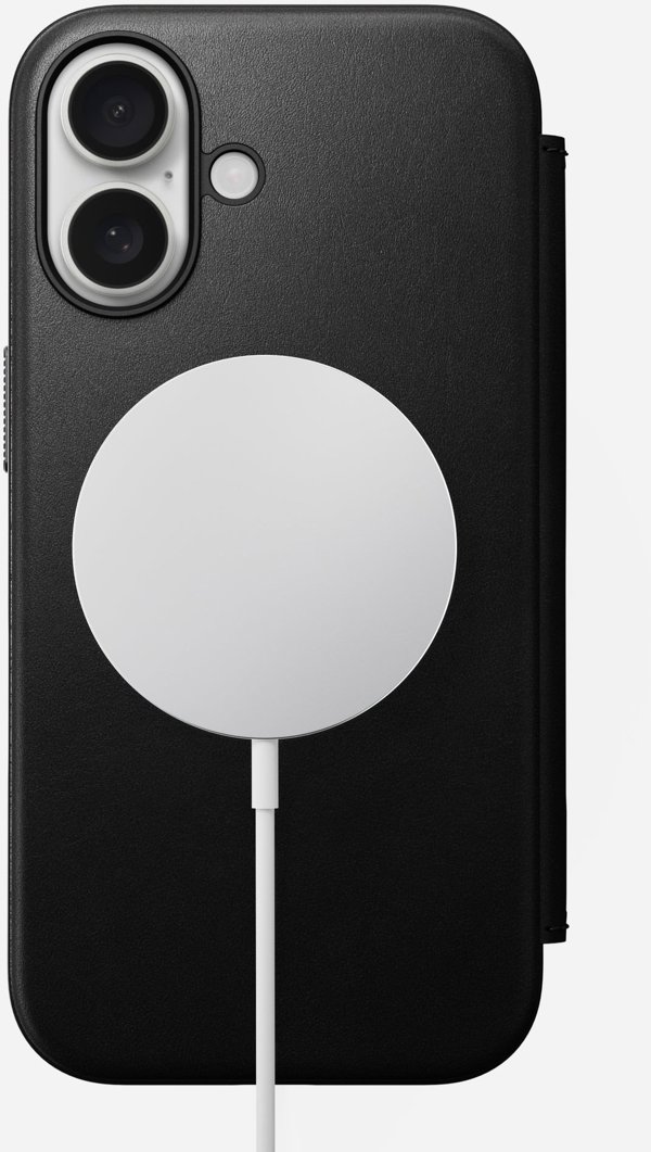Nomad Modern Leather Folio, black - iPhone 16