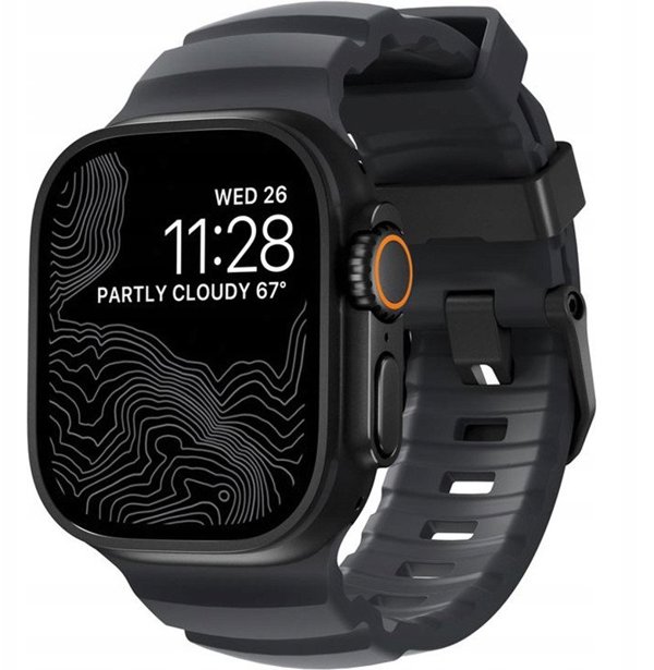 Nomad Rocky Point Band Λουράκι για Apple Watch, Titanium Hardware, FKM, Μαύρο, 49mm / 46mm / 45mm