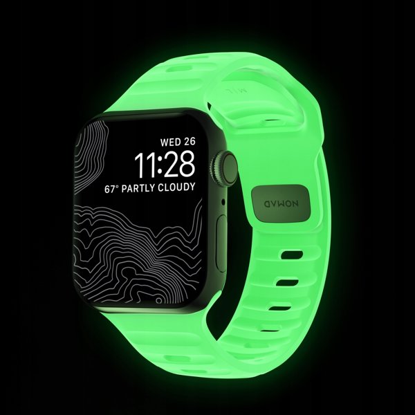 Nomad Sport Strap Glow 2.0 για Apple Watch 41mm/40mm/38mm, Φωσφοριζέ Λουράκι Σιλικόνης