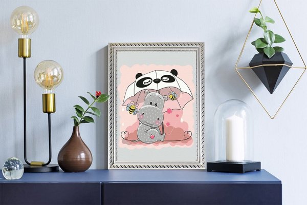Norimpex Malowanie po numerach - ¦liczny hipopotam 40x50cm